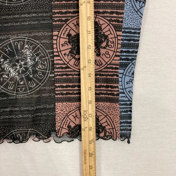 Urban Outfitters Astrology Zodia Boho Print Mesh Crop Top Small - Picture 8 of 11